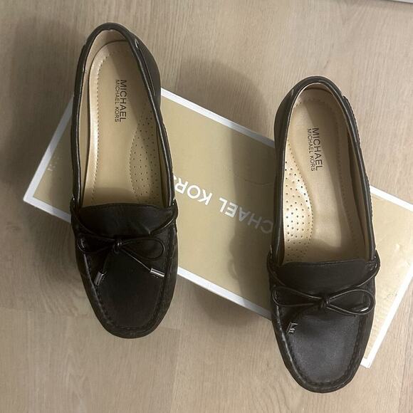 Michael Kors Shoes - New W/Box Authentic Michael Kors Black Leather Women's Loafers size 6
